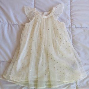 GAP Gold Polkadot Dress with Chiffon Overlay 4T